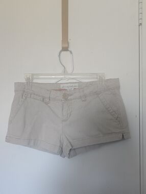 Aeropostale Women's Light Tan Cotton Blend Jean Shorts